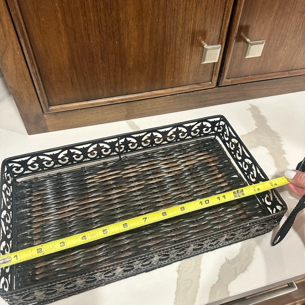 Elegant Black Metal Bathroom Tray